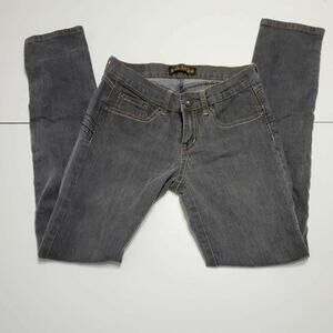 Be Girl Womens Slim Skinny Jeans Black Dark Wash Stretch‎ Pockets Denim 3/4